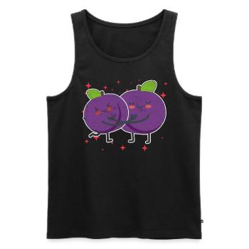 Cute Blackberry Couple Hugging Blackberry Lovers - Men's Premium Organic Tank Top - black - Front - AI Model Male 178 light (178cm)