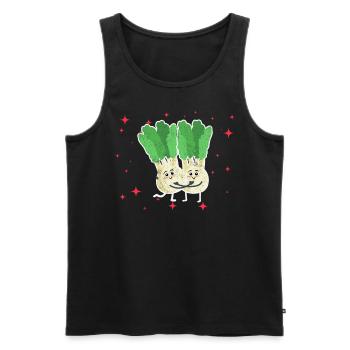 Cute Celery Couple Hugging Celery Lovers - Männer Premium Bio Tank Top - Schwarz - Vorne - Michal (187cm)