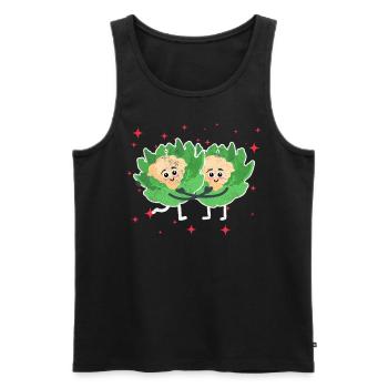 Cute Cauliflower Couple Hugging Cauliflower Lovers - Männer Premium Bio Tank Top - Schwarz - Vorne - Michal (187cm)