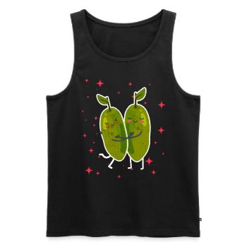 Cute Curuba Couple Hugging Curuba Fruits - Männer Premium Bio Tank Top - Schwarz - Vorne - AI Model Male 178 light (178cm)