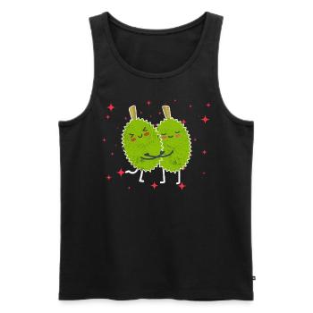 Cute Durian Couple Hugging Durian Fruits - Männer Premium Bio Tank Top - Schwarz - Vorne - AI Model Male 178 light (178cm)