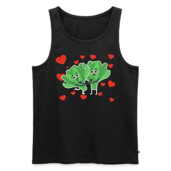 Cute Lettuce Couple Hugging Lettuce Salad Lovers - Männer Premium Bio Tank Top - Schwarz - Vorne - Michal (187cm)