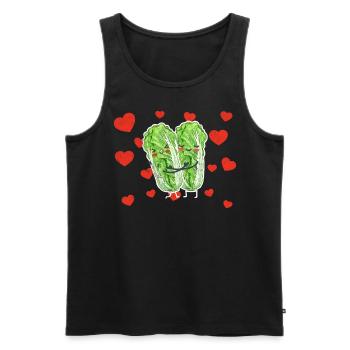 Cute Napa Cabbage Couple Hugging Fruits Lovers - Männer Premium Bio Tank Top - Schwarz - Vorne - AI Model Male 178 light (178cm)