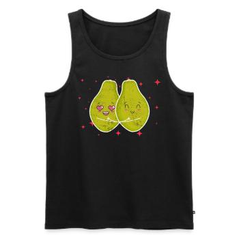 Cute Papaya Couple Hugging Papaya Fruit Lovers - Männer Premium Bio Tank Top - Schwarz - Vorne - AI Model Male 178 light (178cm)