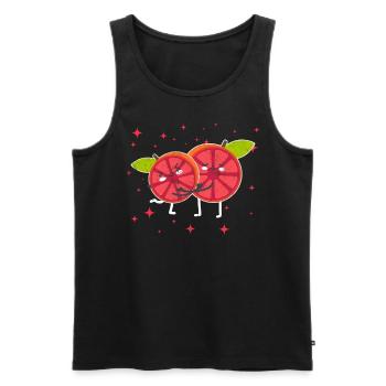 Cute Pomelo Couple Hugging Pomelo Fruit Lovers - Männer Premium Bio Tank Top - Schwarz - Vorne - AI Model Male 178 light (178cm)