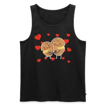 Cute Potato Couple Hugging Potato Fruit Lovers - Männer Premium Bio Tank Top - Schwarz - Vorne - AI Model Male 178 light (178cm)