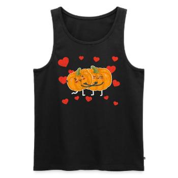 Cute Pumpkin Couple Hugging Pumpkin Fruit Lovers - Männer Premium Bio Tank Top - Schwarz - Vorne - AI Model Male 178 light (178cm)