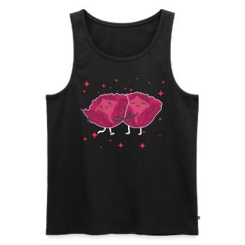 Cute Red Cabbage Couple Hugging Red Cabbage Lovers - Men's Premium Organic Tank Top - black - Front - AI Model Male 178 light (178cm)
