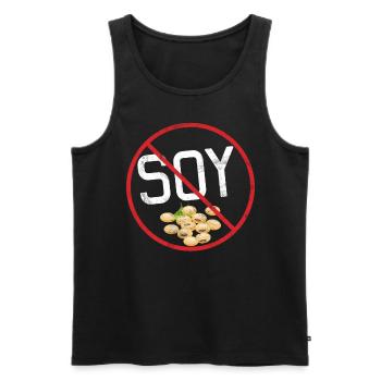 No Soy Allergy Awareness Warning Allergic - Männer Premium Bio Tank Top - Schwarz - Vorne - AI Model Male 178 light (178cm)
