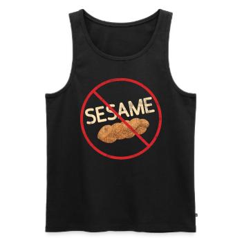 No Sesame Allergy Awareness Warning Allergic - Männer Premium Bio Tank Top - Schwarz - Vorne - AI Model Male 178 light (178cm)