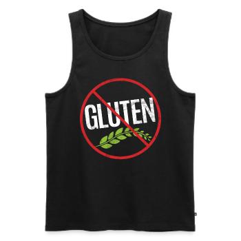 Pas de mise en garde contre les allergies au gluten Allergique - Débardeur bio Premium Homme - noir - Devant - Michal (187cm)