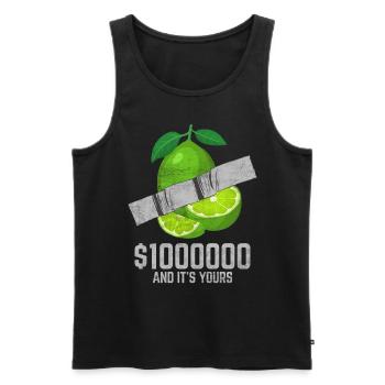 Klebeband Limette Fruchtliebhaber Lustiges Zitat - Männer Premium Bio Tank Top - Schwarz - Vorne - Michal (187cm)