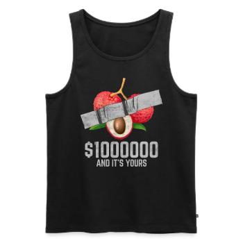 Klebeband Litschi Fruchtliebhaber Lustiges Zitat - Männer Premium Bio Tank Top - Schwarz - Vorne - AI Model Male 178 light (178cm)