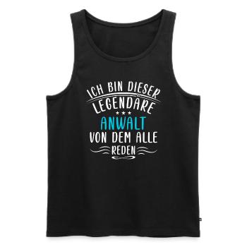 Lustige Sprüche Richter Anwältin Arbeiter Gericht - Men's Premium Organic Tank Top - black - Front - Michal (187cm)