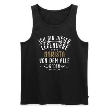 Lustige Barista Sprüche Kaffee Café Barista - Men's Premium Organic Tank Top - black - Front - Michal (187cm)