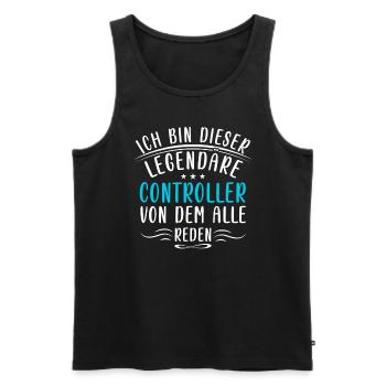 Lustige Controller Sprüche Finanzen Zahlen Bilanz - Männer Premium Bio Tank Top - Schwarz - Vorne - AI Model Male 178 light (178cm)