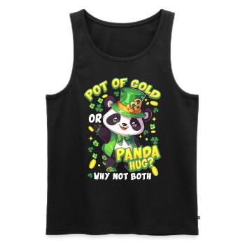 St. Patrick's Day Panda-Umarmung - Männer Premium Bio Tank Top - Schwarz - Vorne - Michal (187cm)
