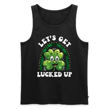St. Patrick's Day Kleeblatt Lass uns Glück haben - Männer Premium Bio Tank Top - Schwarz - Vorne - Michal (187cm)