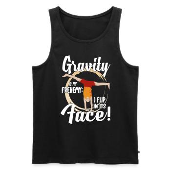 Tumbling Fitness Akrobatik - Männer Premium Bio Tank Top - Schwarz - Vorne - AI Model Male 178 light (178cm)