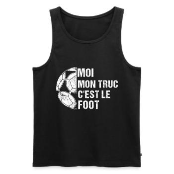Mon truc c' est le foot humour football cadeau - Débardeur bio Premium Homme - noir - Devant - Michal (187cm)
