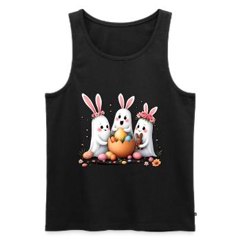 Bunny Ghosts - Men's Premium Organic Tank Top - black - Front - AI Model Male 178 light (178cm)