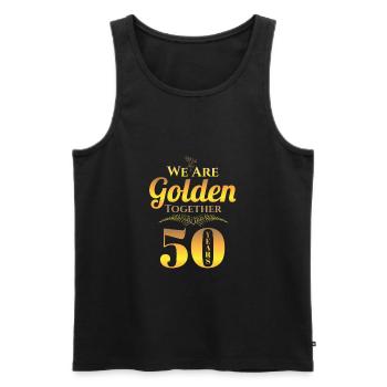Goldhochzeit 50 Jahre verheiratet Geschenk - Männer Premium Bio Tank Top - Schwarz - Vorne - AI Model Male 178 light (178cm)
