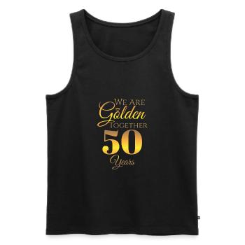 Goldhochzeit 50 Jahre verheiratet Geschenk - Männer Premium Bio Tank Top - Schwarz - Vorne - AI Model Male 178 light (178cm)