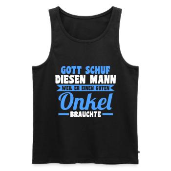 Patenonkel Pate Onkel - Männer Premium Bio Tank Top - Schwarz - Vorne - Michal (187cm)