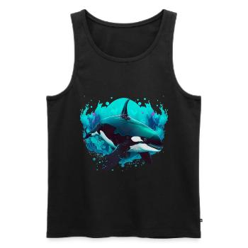Orca Ozean Wal für einen Orca-Liebhaber und - Männer Premium Bio Tank Top - Schwarz - Vorne - AI Model Male 178 light (178cm)