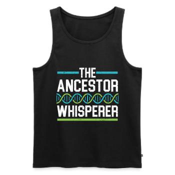 The Ancestral Whisperer Genealogy Family History - Men's Premium Organic Tank Top - black - Front - AI Model Male 178 light (178cm)