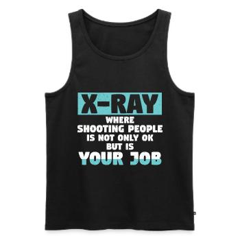 X-Ray Where Shooting People Is Not Only Ok - Männer Premium Bio Tank Top - Schwarz - Vorne - AI Model Male 178 light (178cm)