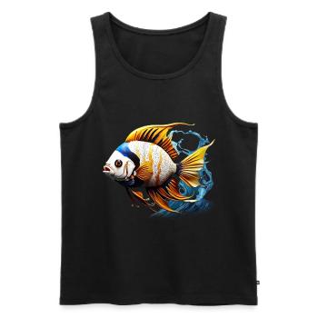 Skalar - Männer Premium Bio Tank Top - Schwarz - Vorne - Michal (187cm)