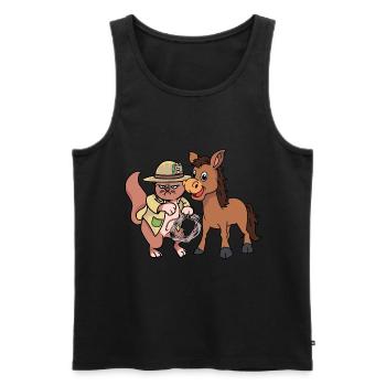 Katze Katzen Wilder Westen Muli Esel Katzen - Männer Premium Bio Tank Top - Schwarz - Vorne - AI Model Male 178 light (178cm)