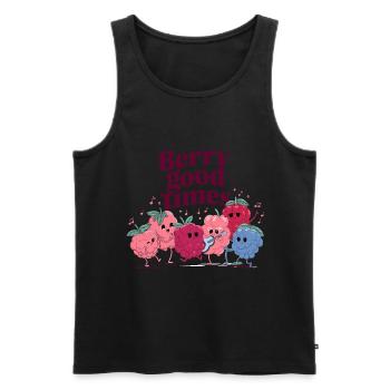 Berry Good Times Beeren Rote Früchte - Männer Premium Bio Tank Top - Schwarz - Vorne - AI Model Male 178 light (178cm)