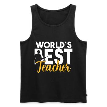 Welt bester Lehrer Lehrerin Schüler cooler Spruch - Männer Premium Bio Tank Top - Schwarz - Vorne - Michal (187cm)