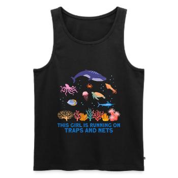 Girl Net Boat Marine Biologist Biology Ocean - Men's Premium Organic Tank Top - black - Front - Michal (187cm)