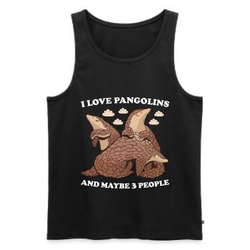 J’aime les pangolins et peut-être 3 personnes pangolin - Débardeur bio Premium Homme - noir - Devant - Michal (187cm)