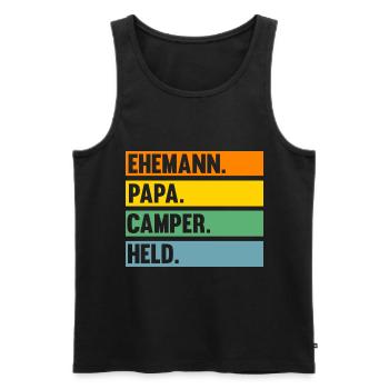 Papa Vater Wohnmobil Wohnwagen Caravan Camping Cam - Männer Premium Bio Tank Top - Schwarz - Vorne - Michal (187cm)