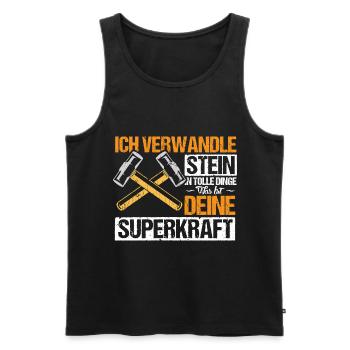 Ich verwandele Stein in tolle Dinge - Männer Premium Bio Tank Top - Schwarz - Vorne - Michal (187cm)