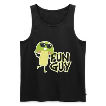 Guy Fun Fungi Mushroom - Männer Premium Bio Tank Top - Schwarz - Vorne - Michal (187cm)