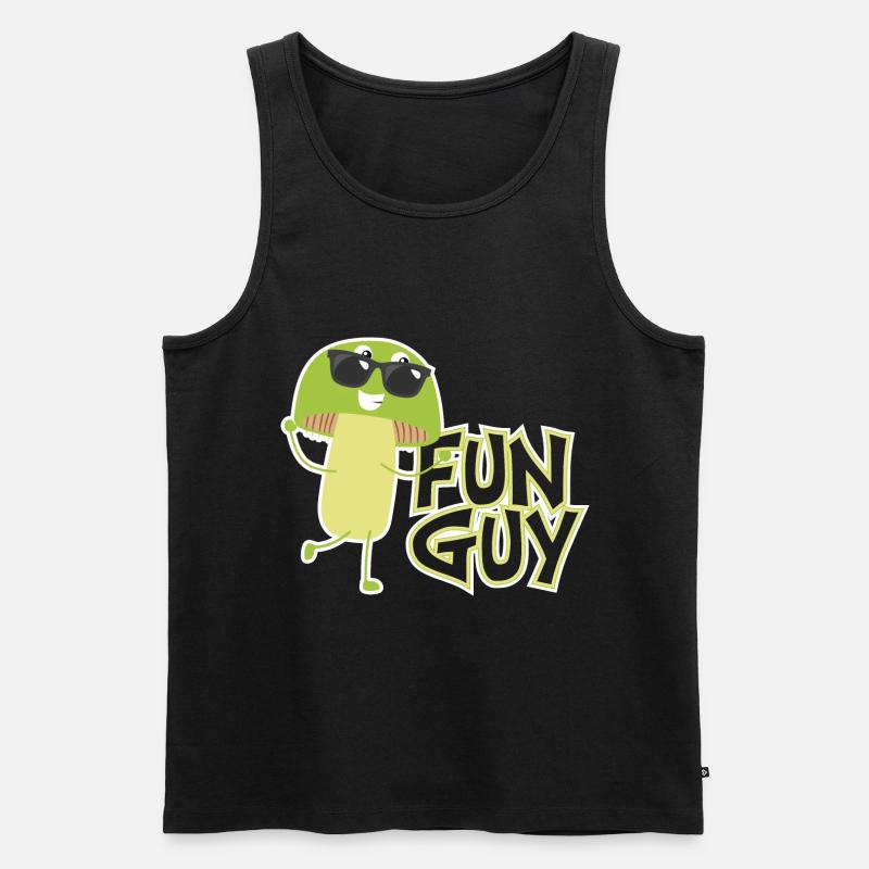 Guy Fun Fungi Mushroom - Männer Premium Bio Tank Top - Schwarz
