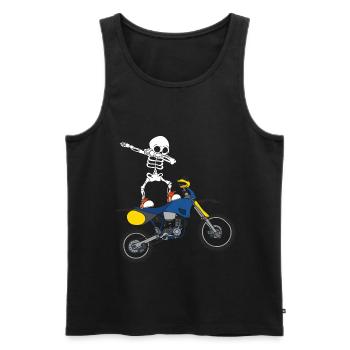 Dabbing Skeleton Motocross Motocycliste Motard - Débardeur bio Premium Homme - noir - Devant - Michal (187cm)