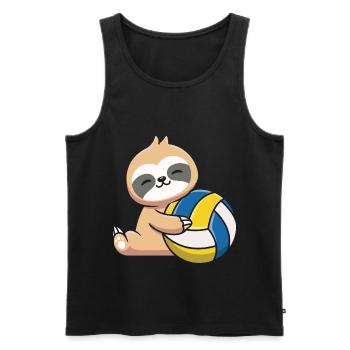 Sloth with volleyball - Men's Premium Organic Tank Top - black - Front - Michal (187cm)