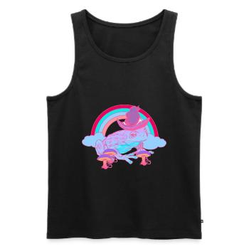 Magic Rainbow Toad Frog Wizard Frogs - Men's Premium Organic Tank Top - black - Front - AI Model Male 178 light (178cm)