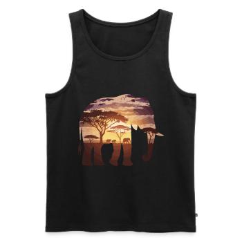 Elefant Afrika Safari - Männer Premium Bio Tank Top - Schwarz - Vorne - Michal (187cm)