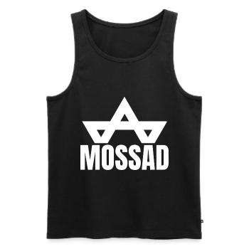Mossad Israël Renseignement israélien Tel Aviv - Débardeur bio Premium Homme - noir - Devant - Michal (187cm)