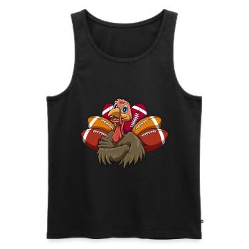 Thanksgiving Truthahn Football Touchdowns - Männer Premium Bio Tank Top - Schwarz - Vorne - Michal (187cm)