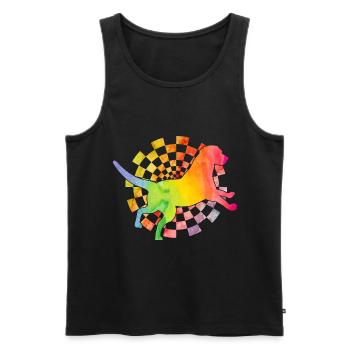 Labrador Retro - Men's Premium Organic Tank Top - black - Front - Michal (187cm)