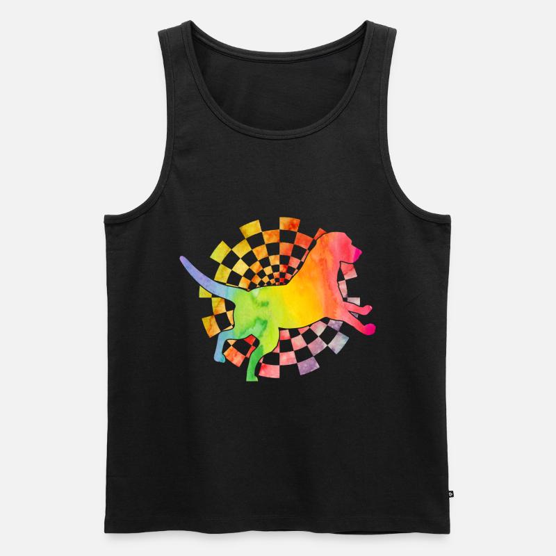 Labrador Retro - Männer Premium Bio Tank Top - Schwarz
