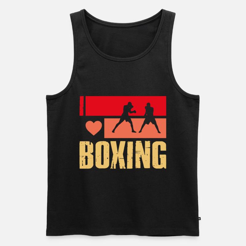 Ich liebe Boxen - Männer Premium Bio Tank Top - Schwarz